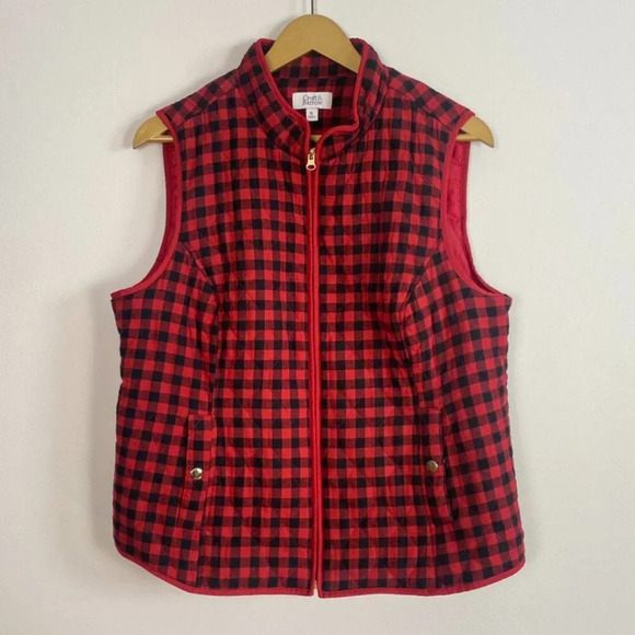 Red and Black Buffalo Plaid Vest - Picture 1 of 11